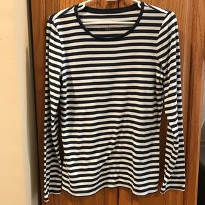 EUC Sonoma Navy Blue & White Striped Long Sleeve T